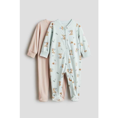 2-PACK ZIP-UP PAJAMA JUMPSUITS