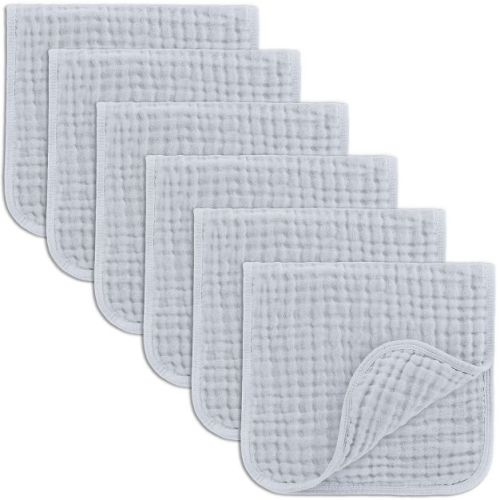 Muslin Burp Cloths Large 100% Cotton by Comfy Cubs (Sage, Pack of 6)