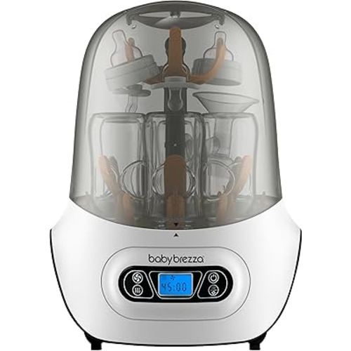 Baby Brezza Baby Bottle Sterilizer and Dryer Machine – Electric Steam Sterilization - Universal Fit - Pacifiers, Glass, Plastic, and Newborn Feeding Bottles