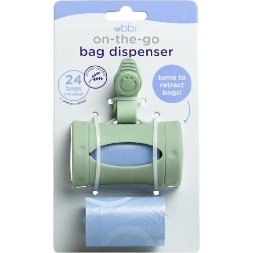 Ubbi On-the-Go Diaper Bag Dispenser for Travel, Sage Green
