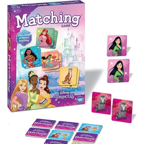 Wonder Forge Disney Princess Matching Game - Fun Memory Game for Kids Ages 3 and Up - Toddler Learning Toy Featuring Belle, Ariel, and Elsa and more Disney Princesses - Packaging May Vary