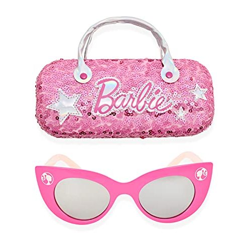 Barbie Girl's Cat Eye Sunglasses and Handled Hard Case Set