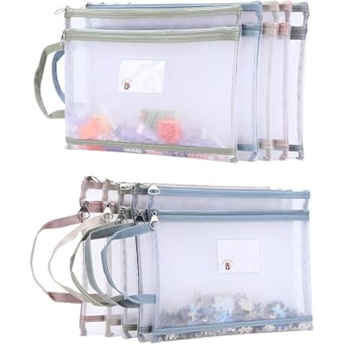 10 Pack Kids Toy Storage Organizer Bags, Double-Layer Durable Mesh Zipper Pouches, Breathable & See-Through Storage for Toys, Puzzles, Books, Art Supplies – Ideal for Moms & Home Organization