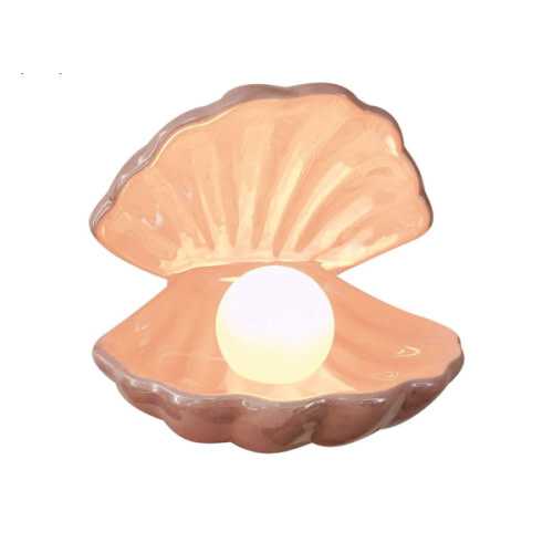 Shell Light LED Accent Lamp Portable Night Light in Shell Desktop Ornament Home Decor for Bedroom Living Room (Pink)