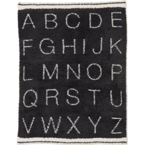 Barefoot Dreams® CozyChic® ABC Stroller Blanket, Carbon/ Cream