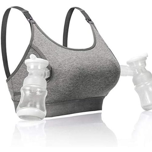 Momcozy Hands Free Pumping Bra, Adjustable Breast-Pumps Holding and Nursing Bra, Pumping & Nursing Bra in One