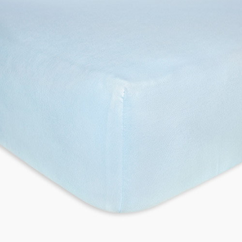 Burt's Bees Baby Organic Cotton Jersey Fitted Crib Sheet - Sky, 1
