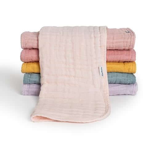 Gerber Baby Unisex Muslin Burp Cloths 6-Pack, Multi Rainbow, Large Size 20" x 10"