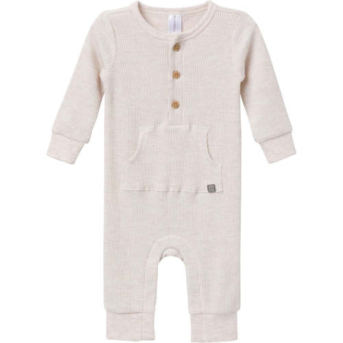 Baby Neutral Oatmeal Heather Kangaroo Pocket Waffle Romper – Gerber Childrenswear