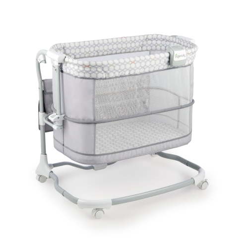 Ingenuity Dream and Grow Adjustable Height Co-Sleeper, Breathable Mesh Bedside Bassinet with Storage Pocket, Gray
