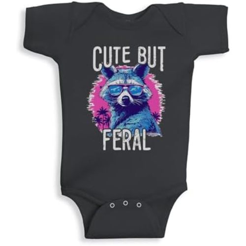 TATY Kids Cute but Feral Raccoon Baby Infant Bodysuit