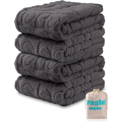 4 Pcs Baby Blankets for Boys Soft Toddler Small Blanket for Daycare, Fleece Kid Mini Blanket for Crib Baby Shower, 3040, Grey