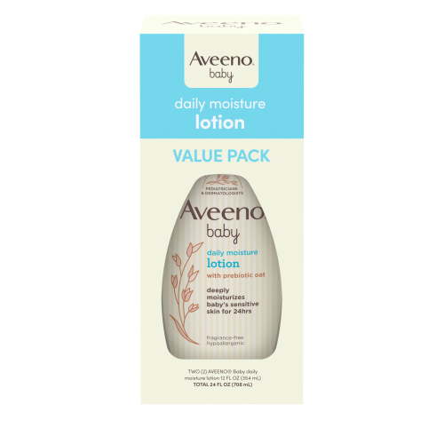 Aveeno Baby Daily Moisture Lotion with Nourishing Oat, 2 x 12 fl. oz