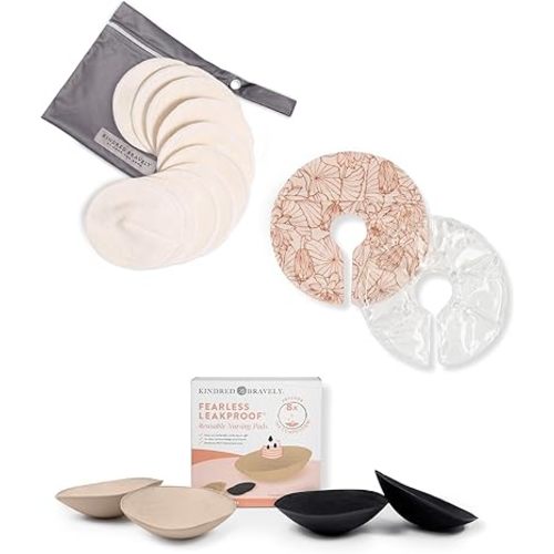 Kindred Bravely Breast Care Bundle | Reusable Nursing Pads, Soothing Breast Gel Pads