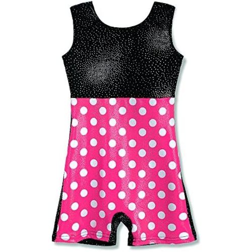 HOZIY Gymnastics Leotards for Girls Sparkly Biketard Mermaid Green Red Hot Pink Polka Dots