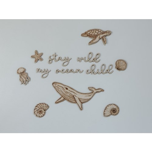 Stay wild my ocean child | wall decoration | Ocean | Ocean Nursery | Shell Decor | Playroom Signs | Waves | Whales | Sea Shells | Birthday