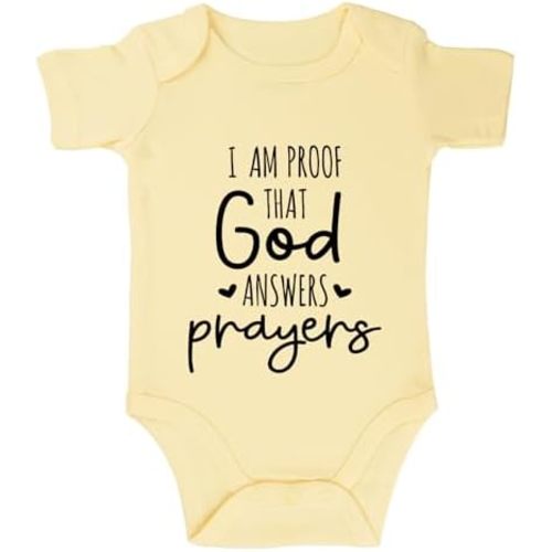 I Am Proof That God Answers Prayers Baby Bodysuit Baby Religious Bodysuit Blessing Babies Clothing