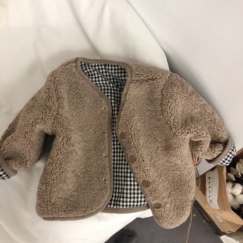 Baby Toddler Plaid Reversible Fleece Jacket