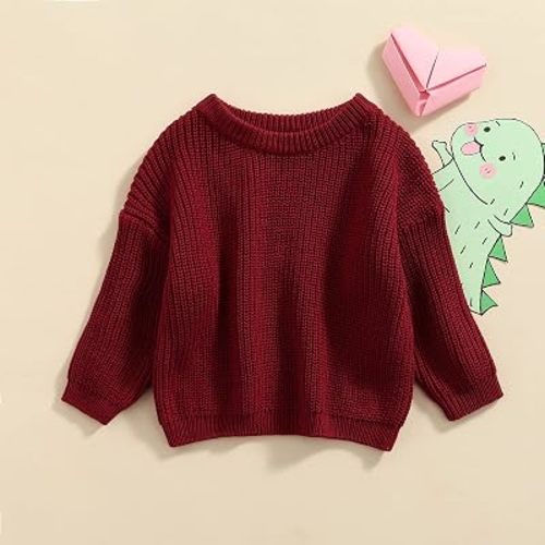 Amazon.com: Yoawdats Toddler Baby Girl Boy Long Sleeve Knit Sweater Cute Round Neck Pullover Fall Winter Warm Tops Clothes (Rose Pink, 0-3 Months): Clothing, Shoes & Jewelry