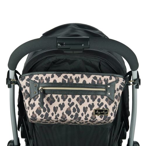 Itzy Ritzy Adjustable Stroller Caddy and Organizer Bag Featuring Front Zippered Pocket, 2 Built-In Interior Pockets & Adjustable Straps to Fit Nearly Any Stroller (Leopard)