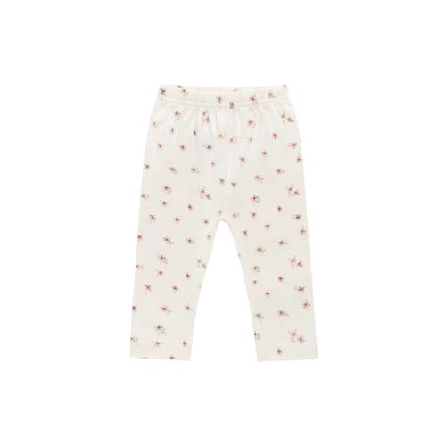 Organic Cotton Everyday Legging - Simple Flowers Egret