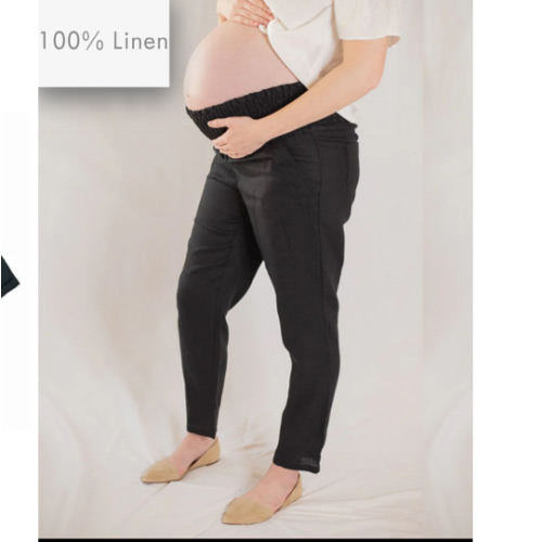 Everyday Transitional Maternity Smocked Linen Pant