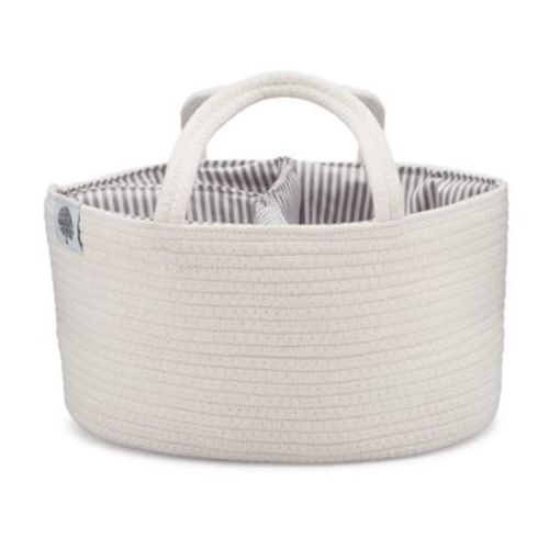 Parker Baby Co. Rope Diaper Caddy Organizer - White