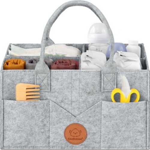 Original Baby Diaper Caddy Organizer, Large Storage Caddy Organizer for Nursery, Changing Table, Color: Classic gray