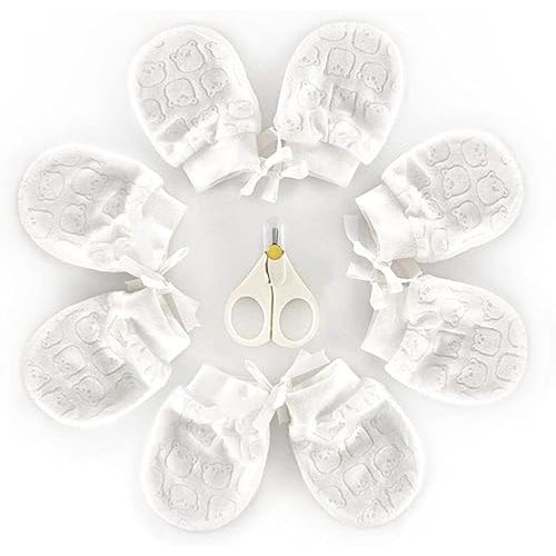 4Pairs Baby Mittens Newborn Set - No-Scratch, Breathable Baby Gloves for Boys Girls (0-6 Months)