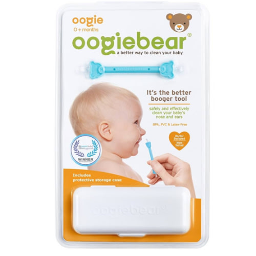 oogiebear: Baby Nose Cleaner & Ear Wax Removal Tool - Safe Booger & Earwax Removal for Newborns, Infants, Toddlers - Dual-Ended - Essential Baby Stuff, Diaper Bag Must-Have, with CASE