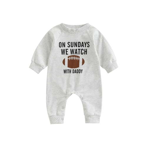 Newborn Infant Baby Boy Girl On Sundays We Watch Football with Daddy/Mommy Onesie Romper Jumpsuit Baby Football Outfit