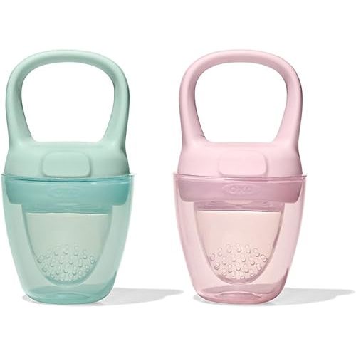 OXO Tot Silicone Self-Feeder 2 Pack - Opal and Blossom