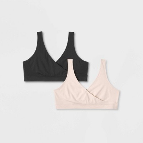 Women's 2pk Seamless Nursing Bra - Auden™ Black/Pink 1X