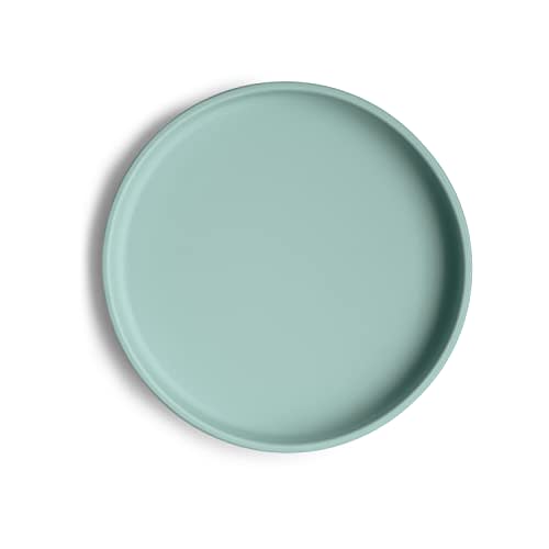 mushie Classic Silicone Suction Plate | BPA-Free Non-Slip Design (Cambridge Blue)