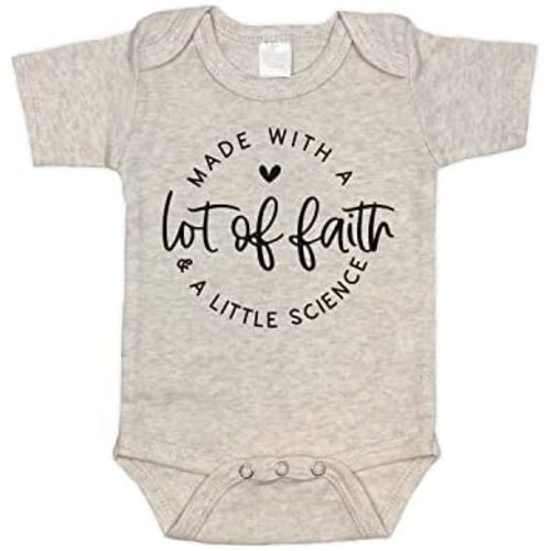 Made With Faith and Science IVF Pregnancy Announcement Infant Bodysuit