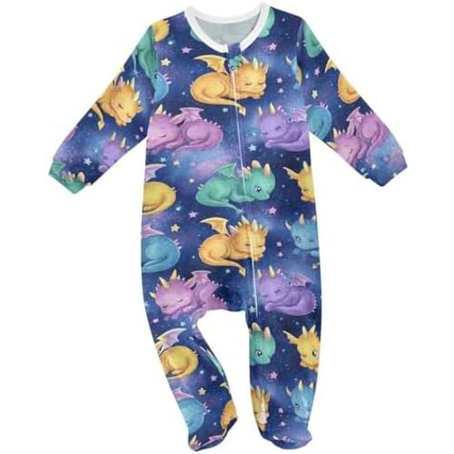 Baby One-Piece Footies Purple Seals Newborn Pjs Footed Bodysuit Rompers for Boys Girls 0-24 Months