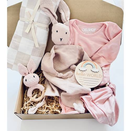 Newborn Gift Set | 6pc Baby Shower Bundle | Baby Gift Box | Neutral Gender Gift Basket