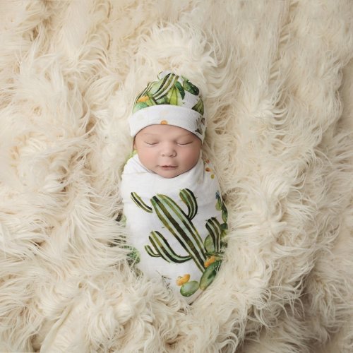Cactus Baby Swaddle Set | Swaddle Set | Posh Peanut