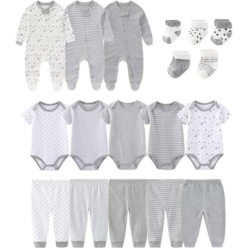 6-9M - Baby Boy Girl 18 Pack Layette Set Cotton Infant Unisex Clothes