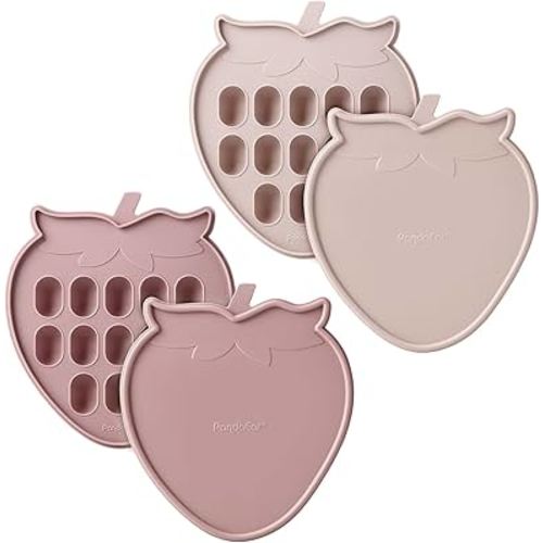 PandaEar 2 Pack Baby Breastmilk Popsicle Molds, Silicone Nibble Freezer Tray with Lid, Baby Fruit Food Feeder Teether Tray, 13 x 0.5 oz Baby Food Storage Container for Homemade Baby Food