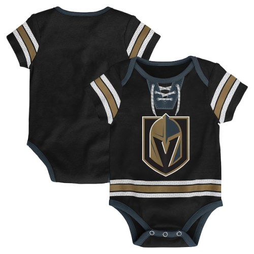 Infant Vegas Golden Knights Black Hockey Jersey Bodysuit