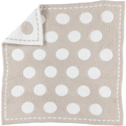 Barefoot Dreams CozyChic Dream Receiving Baby Blanket, Ultra Soft Plush Microfiber Baby Blankets for Boys and Girls, Lightweight Cozy Comfort, Machine Washable, 30" x 30", Stone-White Circles