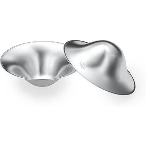 999 Silver Nipple Shields Nickle-free, Hollow and Breathable Silver Nipple Shields for Nursing Newborn, Nursing Cover for Breastfeeding, Protect and Soothe Breastfeeding Essentials Silver Nipple Cups
