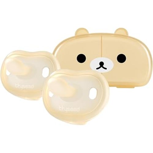 Newborn Pacifiers 0-3 3-6 0-6 Months Ultra Light Silicone Baby Pacifier Girl Boy Infant Paci for Breastfed Babies Breastfeeding Pacii One Piece Flat Soothies for Sensitive Skin BPA Free 2 Pack