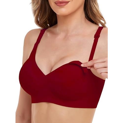 Vinfact Smooth Nursing Bras for Breastfeeding Seamless Maternity Bras for Pregnancy Wireless Bralette with Extra Bra Extender