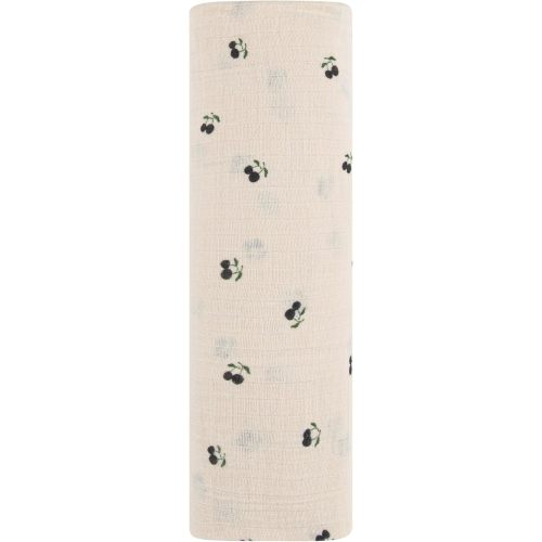 Ely's & Co. Muslin Swaddle Blanket 1-Pack for Baby Boy, 100% Cotton Muslin Extra Large Swaddle Receiving Blanket, 47”x47” (Blue Cherry)