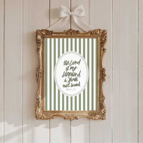 Christian Wall Art Psalm 23 The Lord is My Shepherd Scripture Wall Art Faith Based Decor Hand Scripted Minimalist Bible Scripture Wall Decor