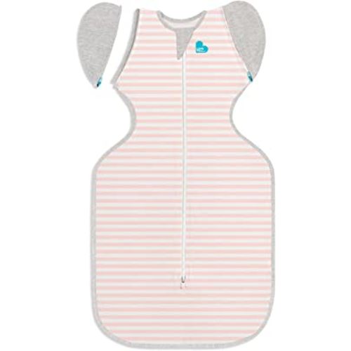 Love to Dream Swaddle UP Transition Bag Self-Soothing Sleep Sack 19-24 lbs, Patented Zip-Off Wings, Gently Help Baby Safely Transition from Swaddling to Arms Free Before Rolling, 1TOG Dusty Pink Large