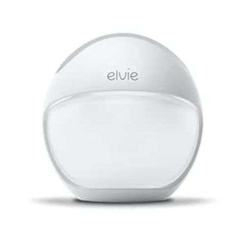 Elvie Curve Manual Wearable Breast Pump | Hands-Free, Kick-Proof, Portable Silicone Pump That Can Be Worn in-Bra for Gentle, Natural Milk Expression | Breast Feeding Essentials White