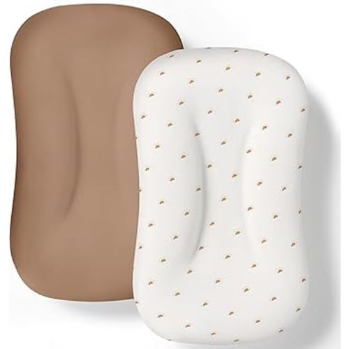 Baby Lounger Cover 2 Pack - Silky Soft and Breathable Infant Lounger Cover, Newborn Lounger Slipcover for Baby Boys Girls, Fits Cpzzkq & Most Loungers, Cover Only, Brown